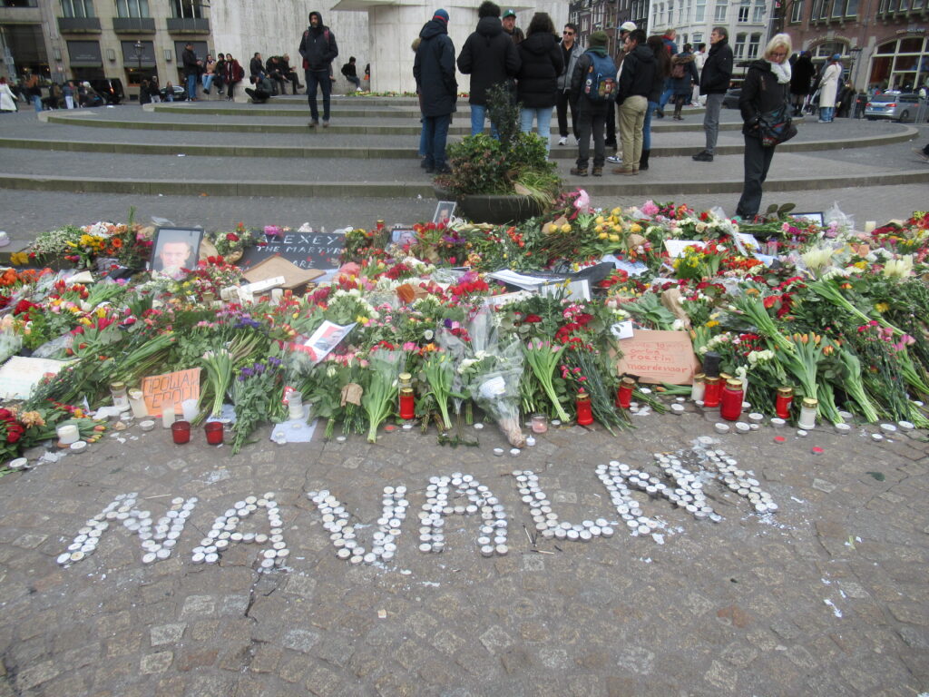 Alexei Navalny, een herdenking op de Dam in Amsterdam